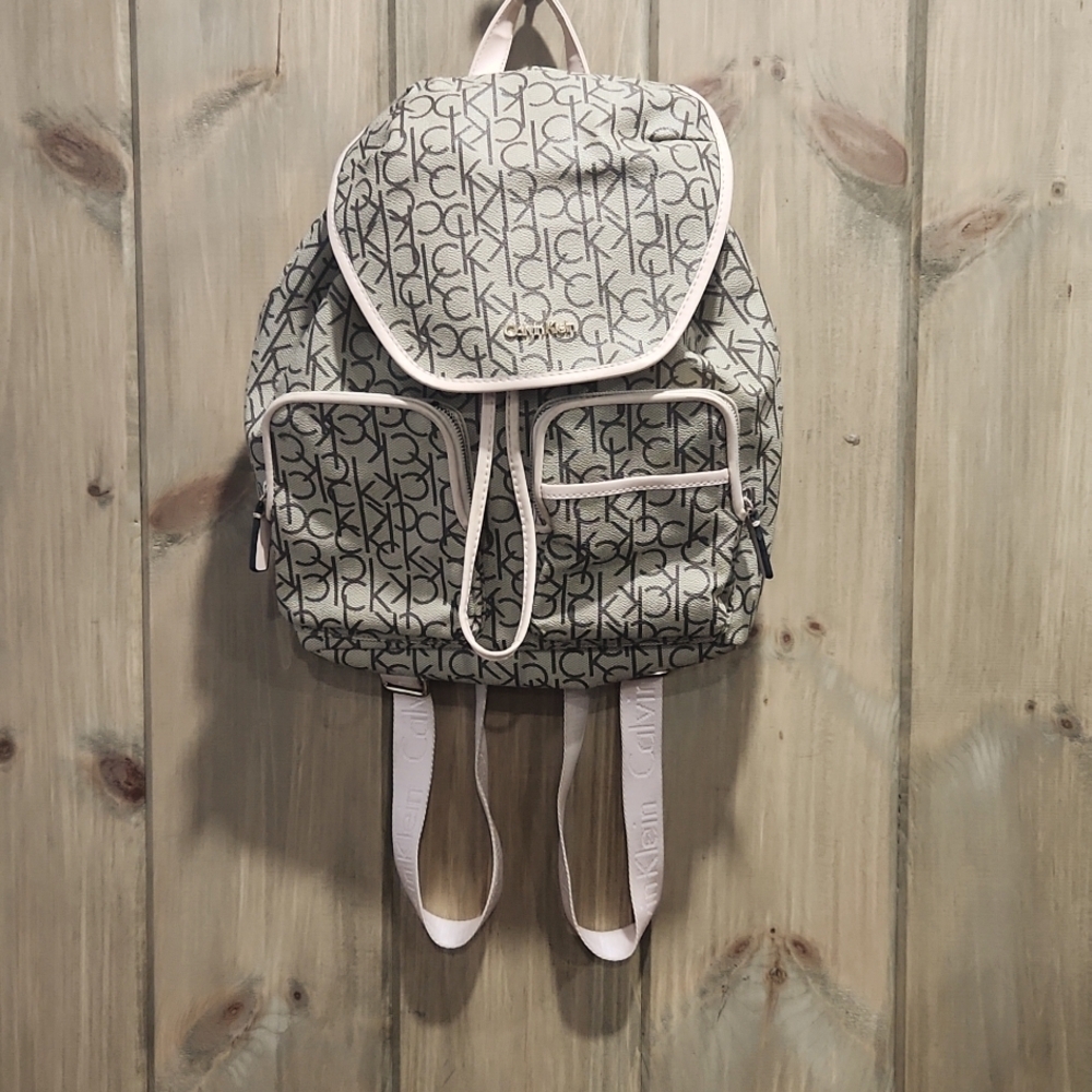 Calvin Klein Hudson Monogram Backpack, EUC